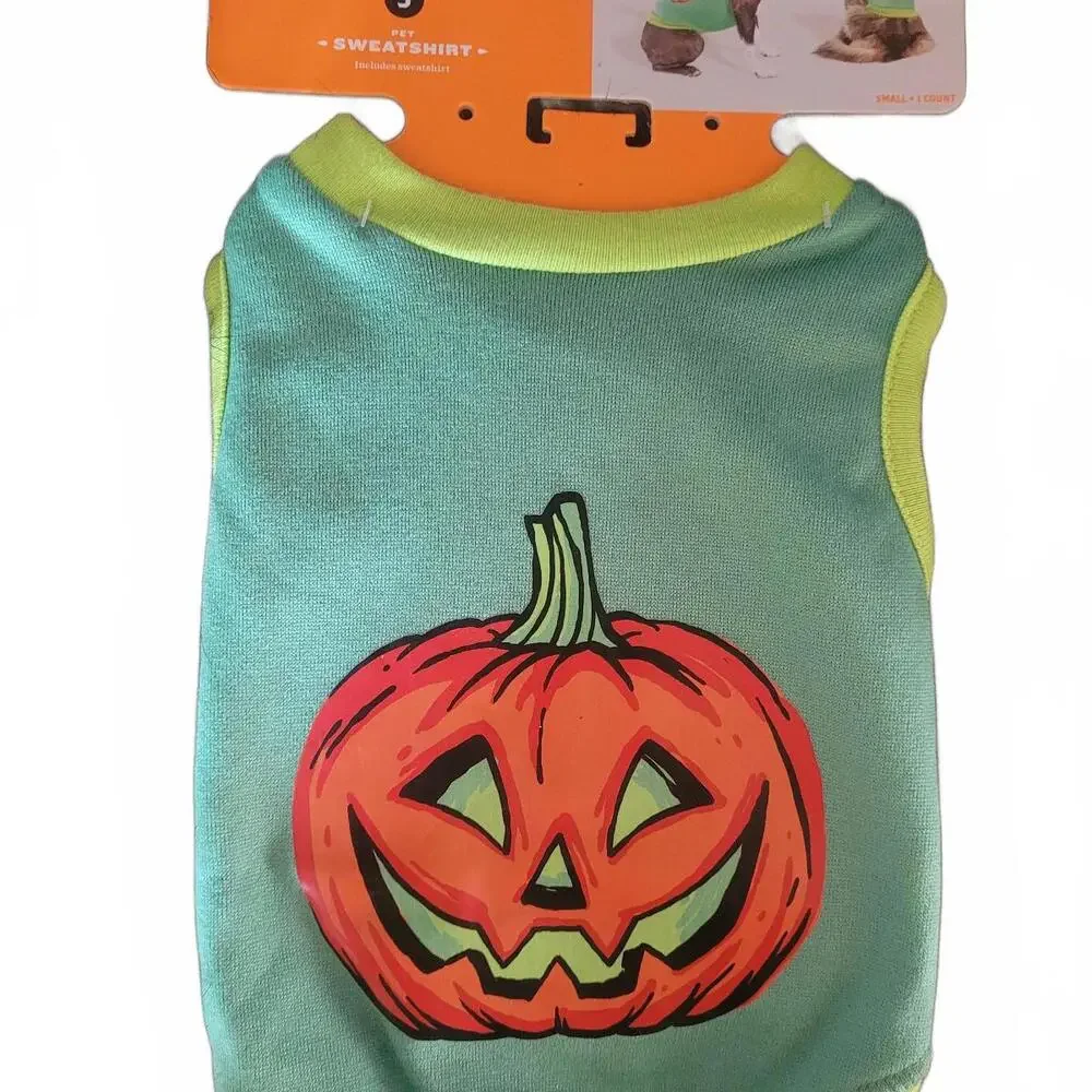 Halloween Retro Pumpkin Dog or Cat Sweatshirt Tank Top Hyde & EEK! Small Pet